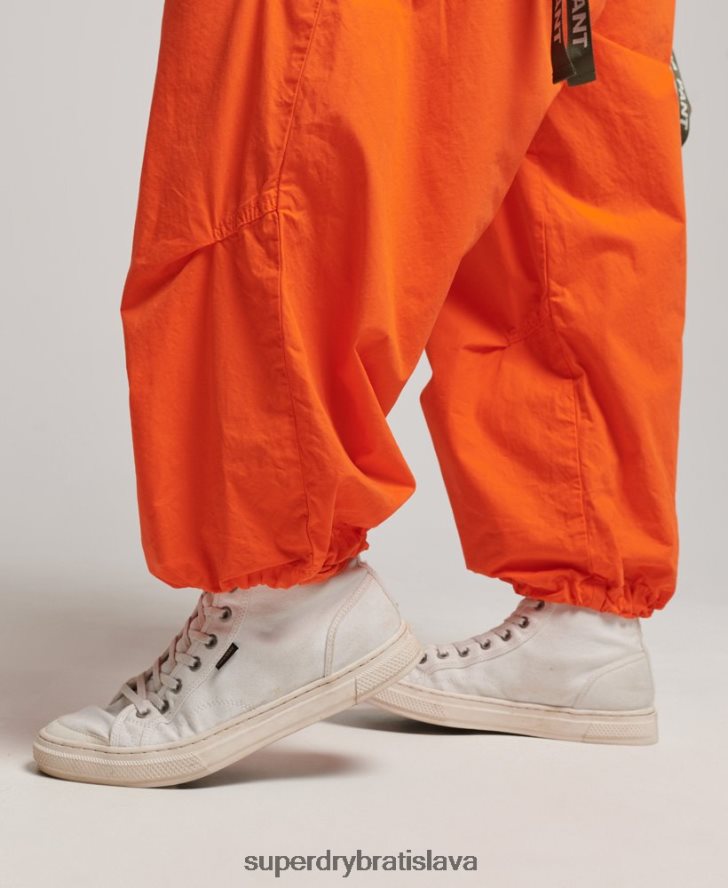Superdry ženy voľné padáčikové nohavice 6B4ZTR1973 oblečenie oranžová