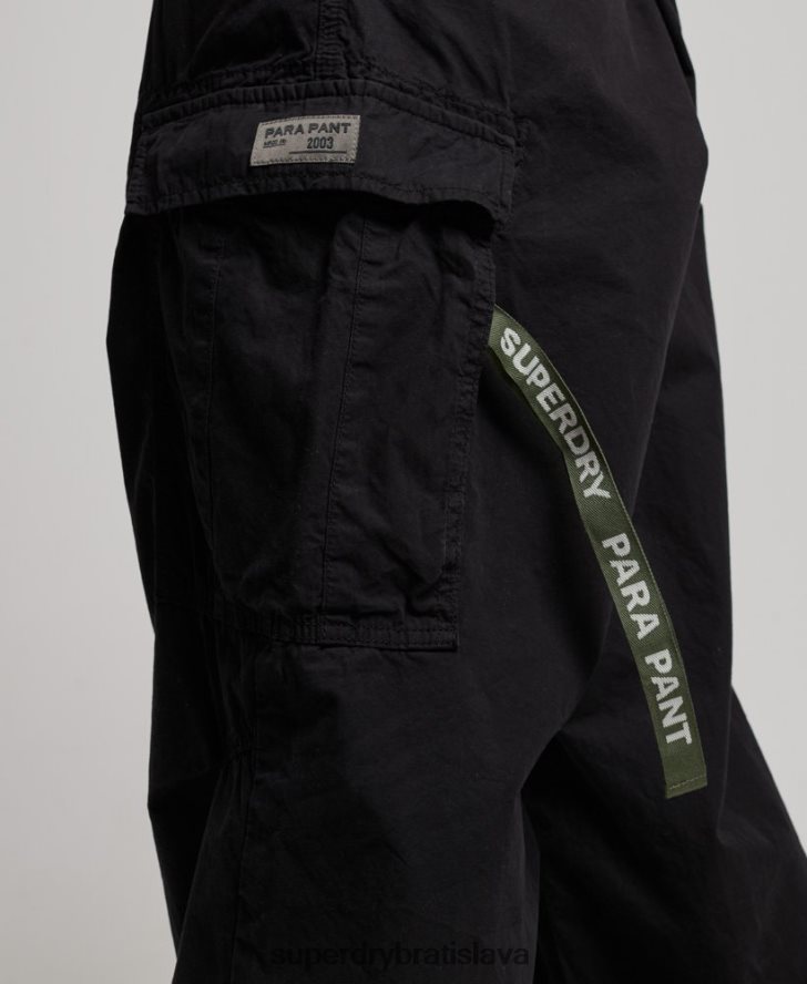 Superdry ženy voľné padáčikové nohavice 6B4ZTR2013 oblečenie čierna