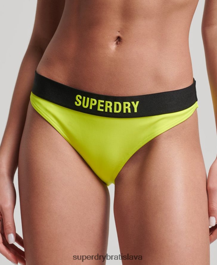 Superdry ženy elastické recyklované bikinové nohavičky 6B4ZTR3219 oblečenie žltá
