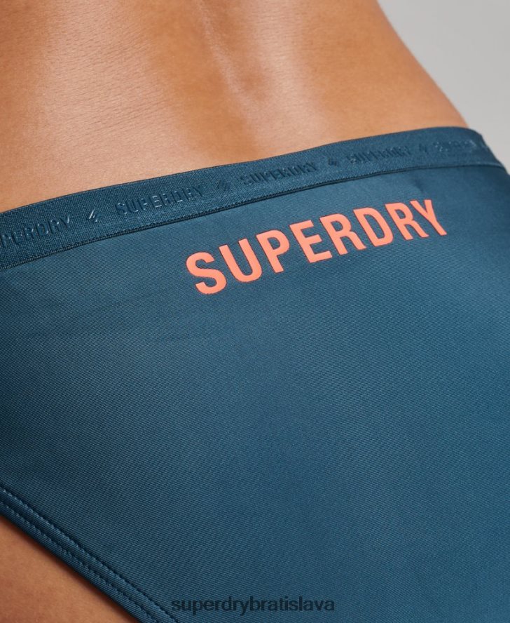 Superdry ženy mikroelastické recyklované bikinové nohavičky 6B4ZTR3195 oblečenie Modrá