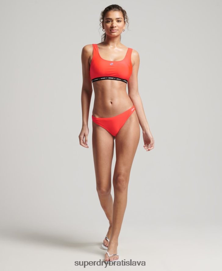 Superdry ženy mikroelastický recyklovaný top bikín 6B4ZTR3244 oblečenie koralový
