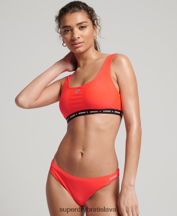 Superdry ženy mikroelastický recyklovaný top bikín 6B4ZTR3244 oblečenie koralový