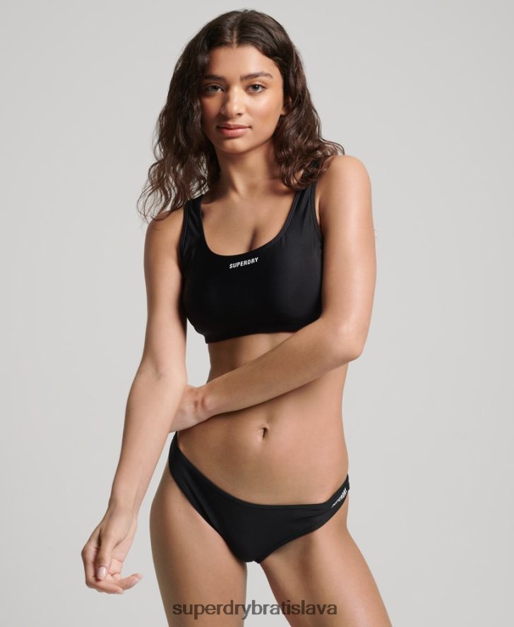 Superdry ženy nevyhnutné bikinové nohavičky 6B4ZTR3238 oblečenie čierna