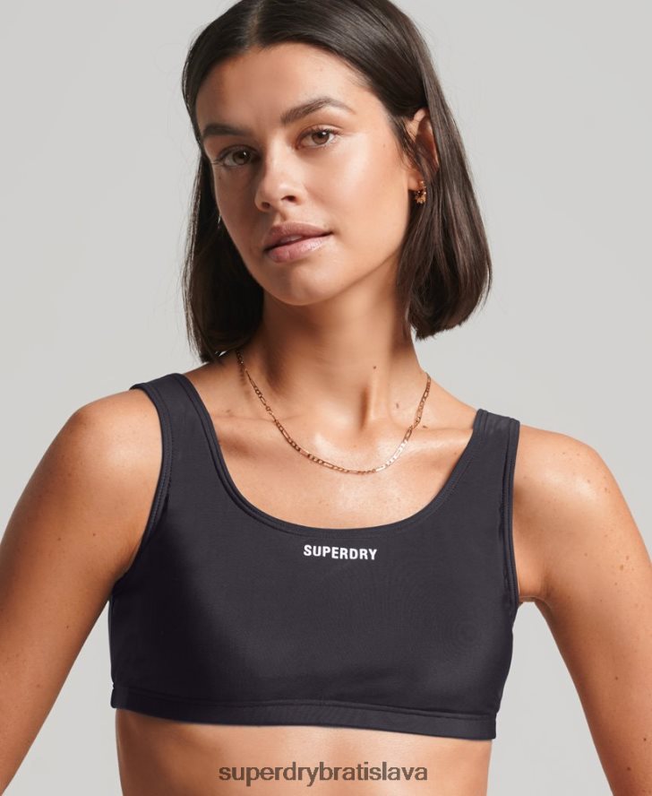 Superdry ženy nevyhnutný recyklovaný top bikín 6B4ZTR3222 oblečenie čierna