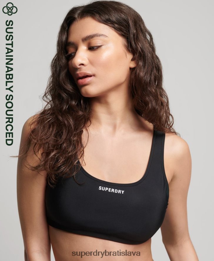 Superdry ženy nevyhnutný top bikín 6B4ZTR3245 oblečenie čierna