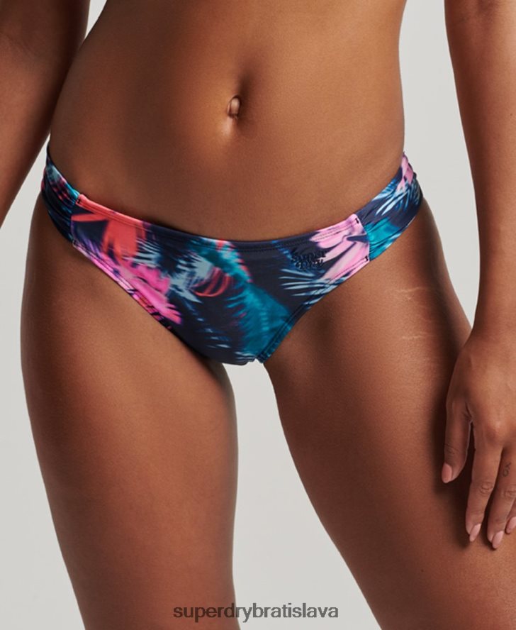 Superdry ženy ošúchané recyklované bikinové nohavičky 6B4ZTR3179 oblečenie Modrá