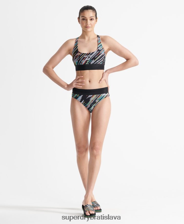 Superdry ženy športový volejbalový top bikín 6B4ZTR6353 oblečenie čierna