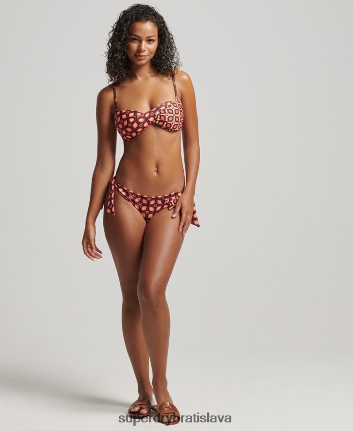 Superdry ženy recyklovaný bandeau bikínový top s potlačou 6B4ZTR3198 oblečenie červená