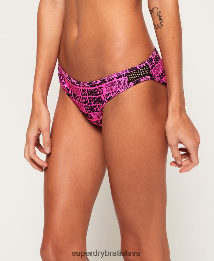Superdry ženy spodný diel bikín s logom cali 6B4ZTR3266 oblečenie Ružová