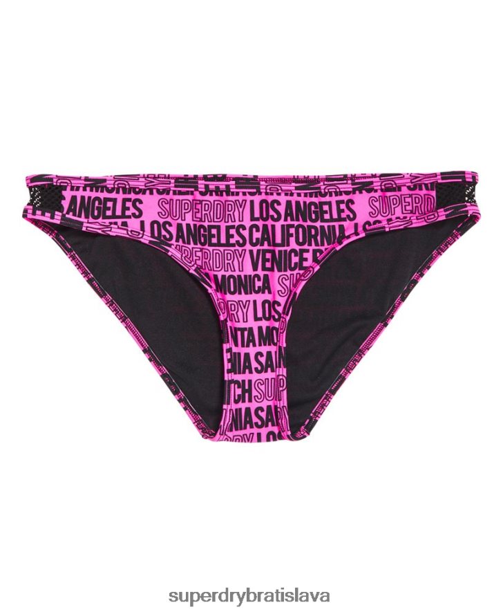 Superdry ženy spodný diel bikín s logom cali 6B4ZTR3266 oblečenie Ružová