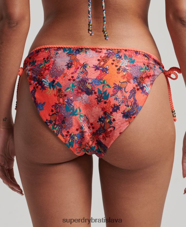 Superdry ženy tropické bikinové nohavičky 6B4ZTR6727 oblečenie koralový