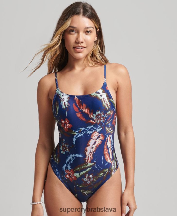 Superdry ženy vintage surfové plavky 6B4ZTR3257 oblečenie tmavomodrá