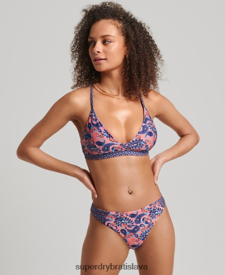Superdry ženy vintage surfovacie nohavičky do bikín 6B4ZTR6644 oblečenie koralový