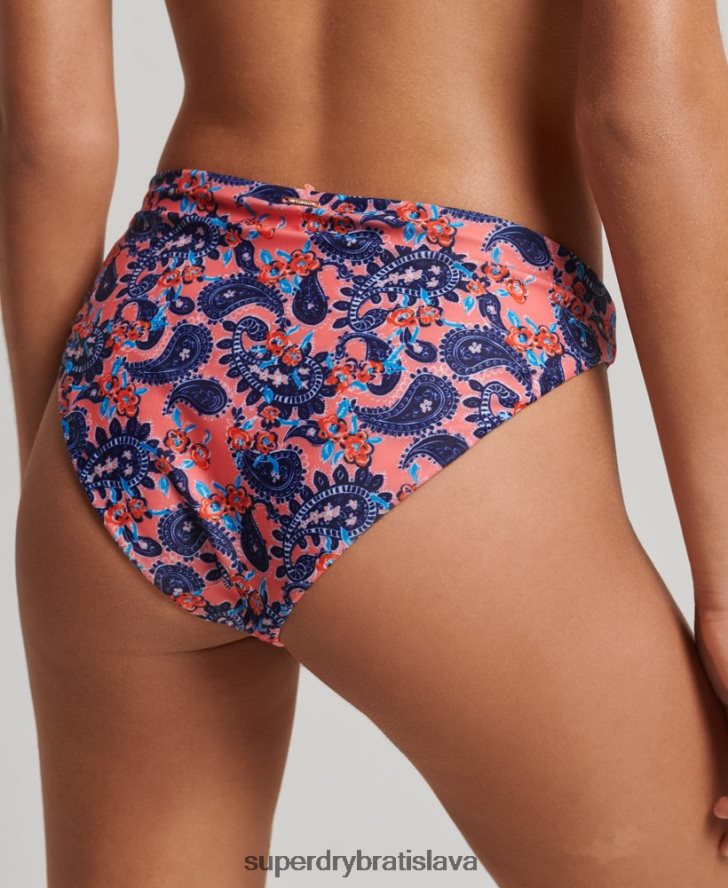 Superdry ženy vintage surfovacie nohavičky do bikín 6B4ZTR6644 oblečenie koralový
