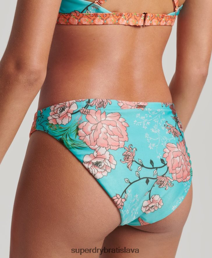 Superdry ženy vintage surfovacie nohavičky do bikín 6B4ZTR6738 oblečenie Modrá