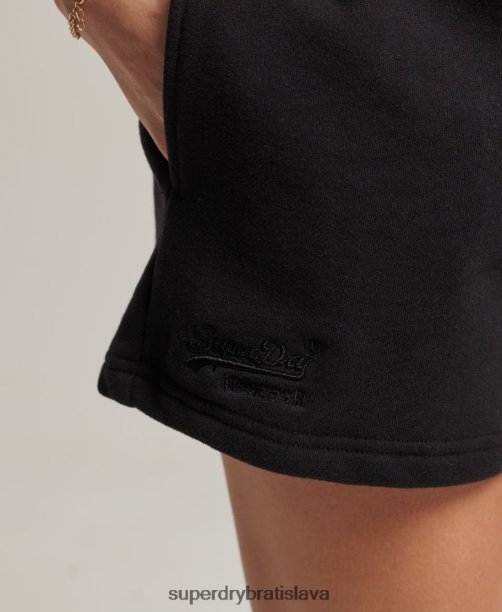 Superdry ženy Džersejové šortky s vintage logom z organickej bavlny 6B4ZTR3150 oblečenie čierna