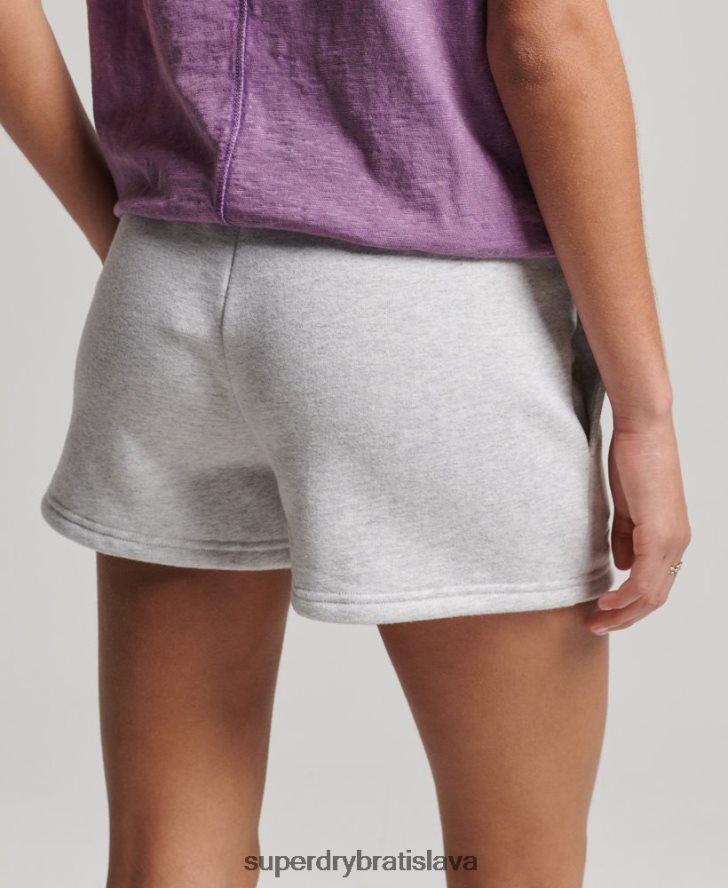 Superdry ženy Džersejové šortky s vintage logom z organickej bavlny 6B4ZTR3153 oblečenie svetlo šedá