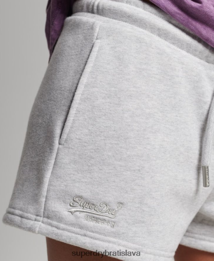 Superdry ženy Džersejové šortky s vintage logom z organickej bavlny 6B4ZTR3153 oblečenie svetlo šedá