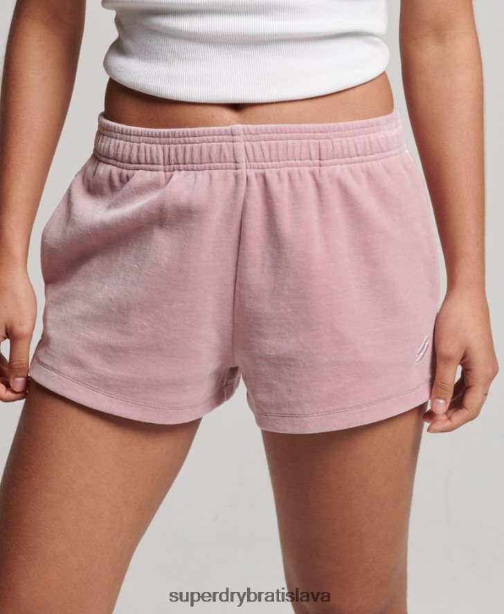 Superdry ženy Velúrové šortky s logom 6B4ZTR3120 oblečenie Ružová