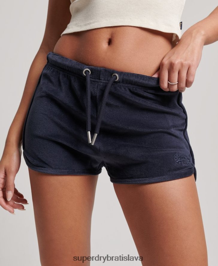 Superdry ženy Vintage logo velur racer short 6B4ZTR2140 oblečenie námorníctvo