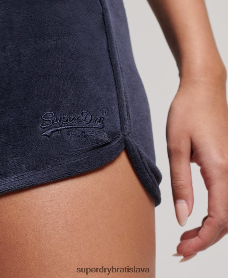 Superdry ženy Vintage logo velur racer short 6B4ZTR2140 oblečenie námorníctvo
