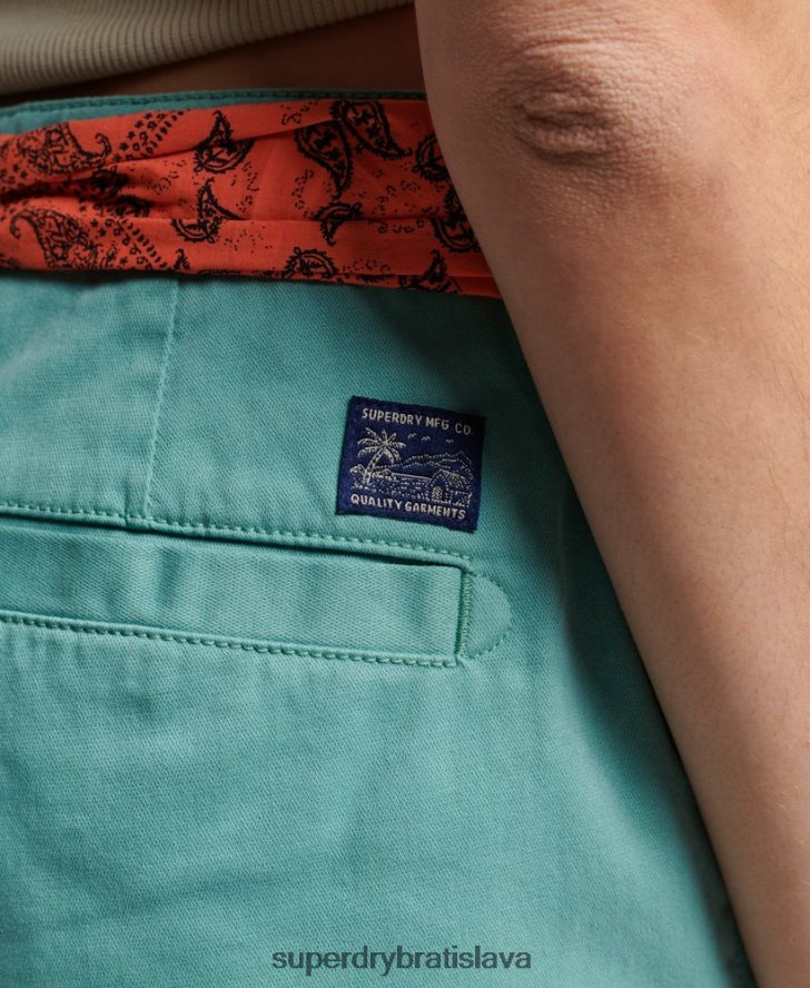 Superdry ženy chino horúce šortky 6B4ZTR2053 oblečenie zelená