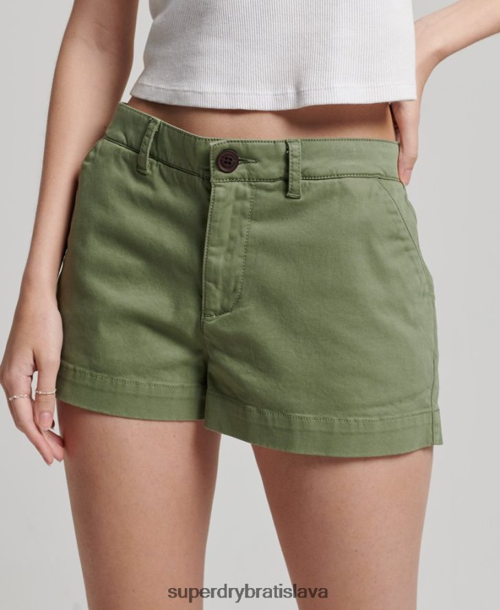 Superdry ženy chino horúce šortky 6B4ZTR2072 oblečenie kaki