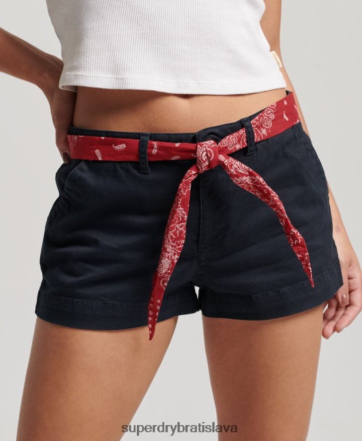 Superdry ženy chino horúce šortky 6B4ZTR2093 oblečenie námorníctvo