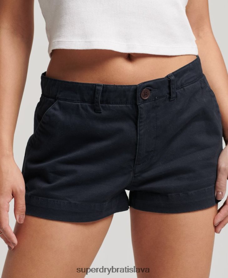 Superdry ženy chino horúce šortky 6B4ZTR2093 oblečenie námorníctvo