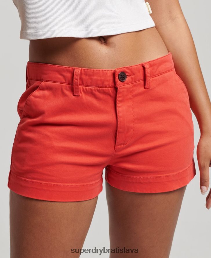 Superdry ženy chino horúce šortky 6B4ZTR2104 oblečenie červená