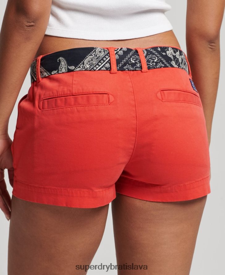 Superdry ženy chino horúce šortky 6B4ZTR2104 oblečenie červená