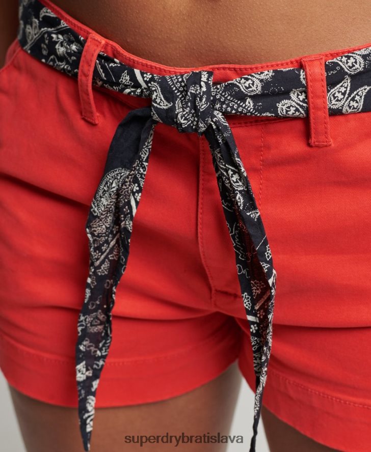 Superdry ženy chino horúce šortky 6B4ZTR2104 oblečenie červená