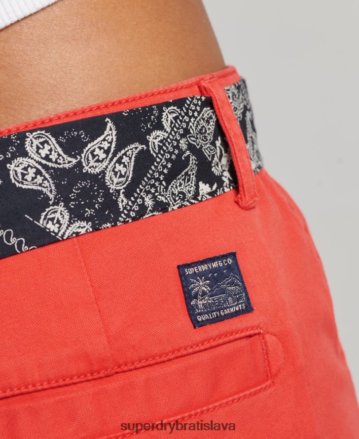 Superdry ženy chino horúce šortky 6B4ZTR2104 oblečenie červená