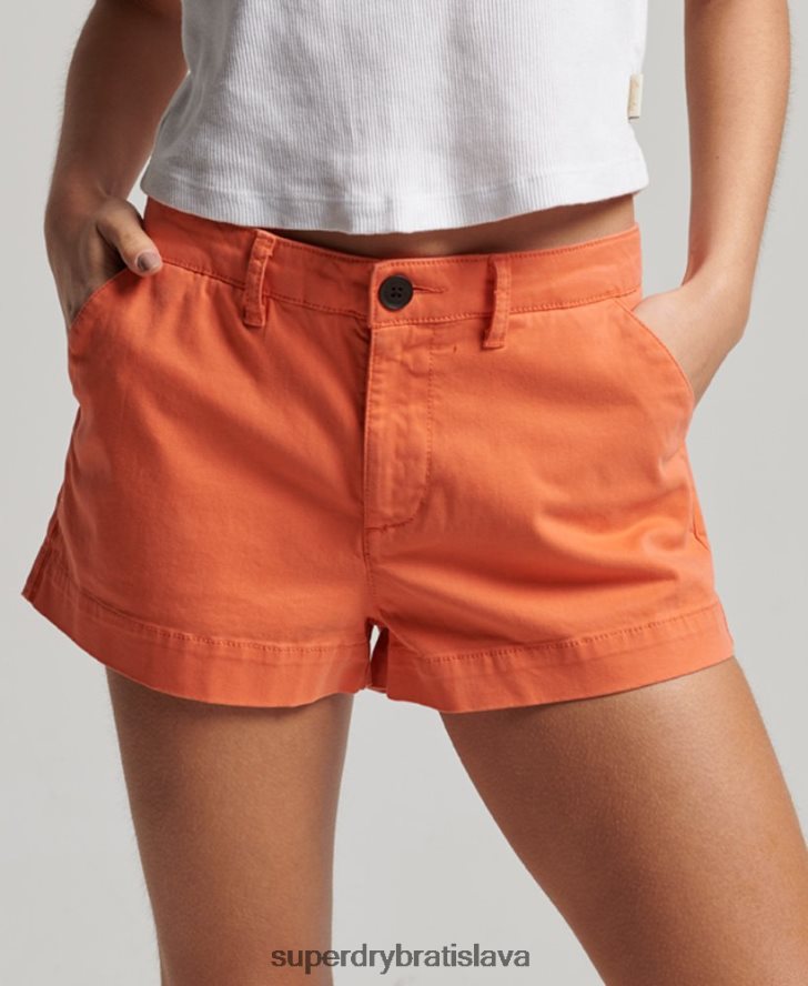 Superdry ženy chino horúce šortky 6B4ZTR2135 oblečenie koralový