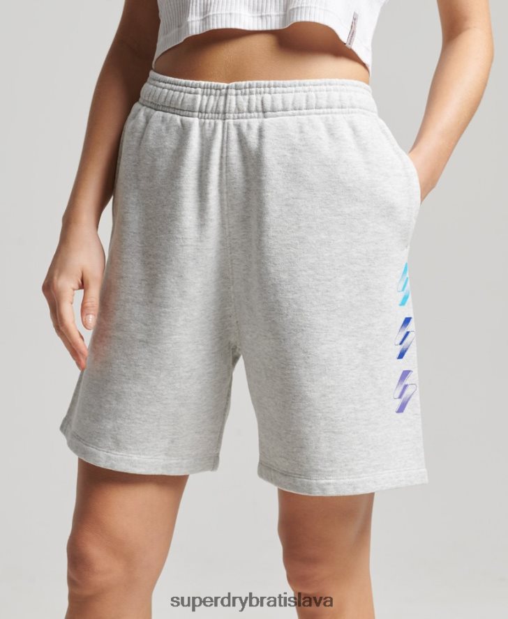 Superdry ženy chlapčenské šortky s poltónovým logom 6B4ZTR3165 oblečenie sivá