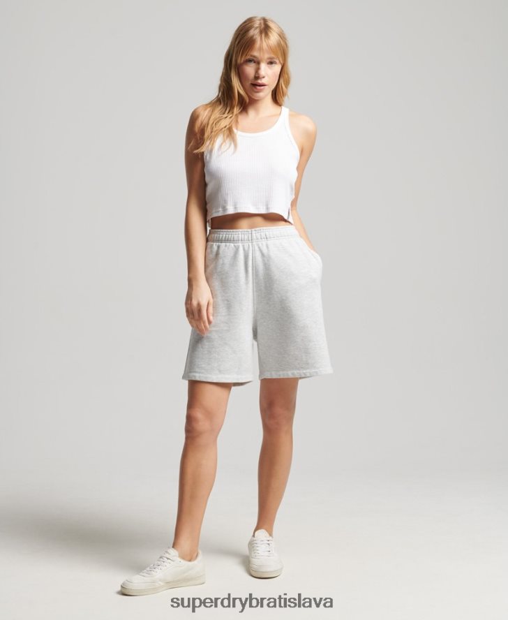 Superdry ženy chlapčenské šortky s poltónovým logom 6B4ZTR3165 oblečenie sivá