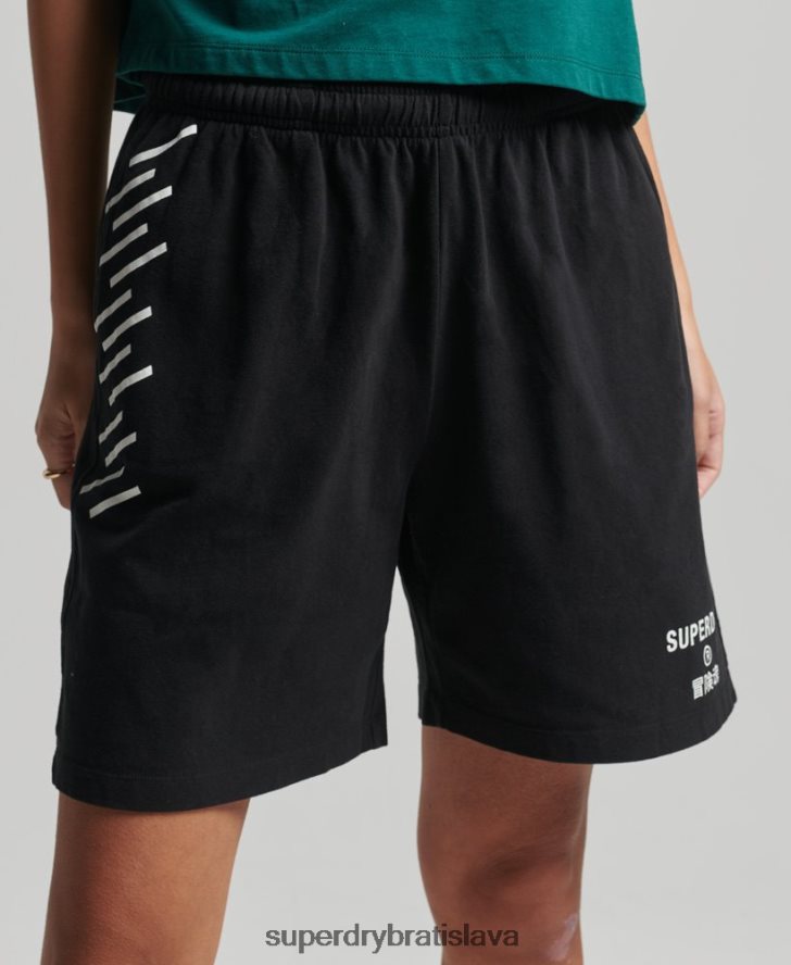 Superdry ženy code core sport chlapčenské šortky 6B4ZTR3162 oblečenie čierna