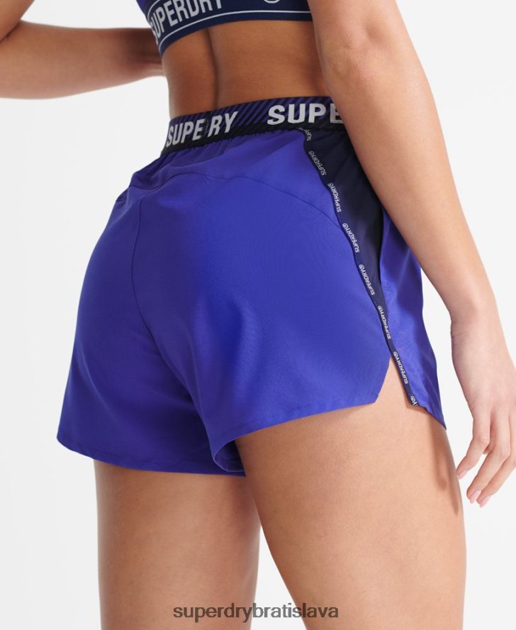 Superdry ženy cvičiť voľné šortky 6B4ZTR3170 oblečenie Modrá