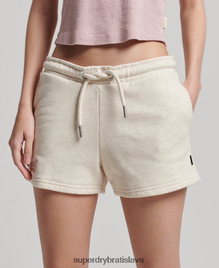 Superdry ženy džersejové šortky s vyšívaným vintage logom 6B4ZTR2181 oblečenie krém