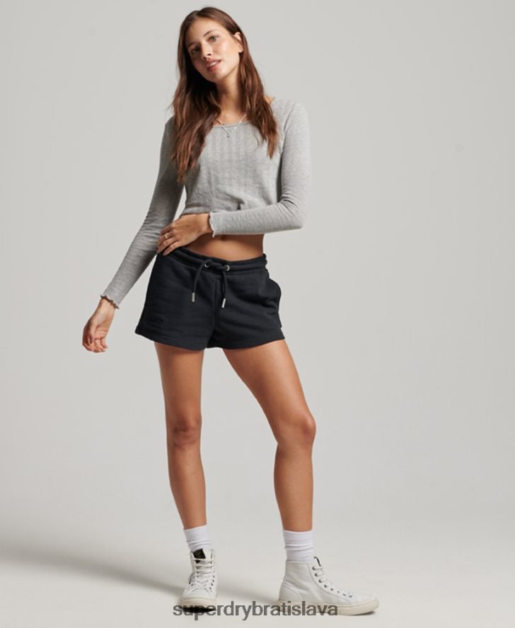 Superdry ženy džersejové šortky s vyšívaným vintage logom 6B4ZTR3100 oblečenie námorníctvo