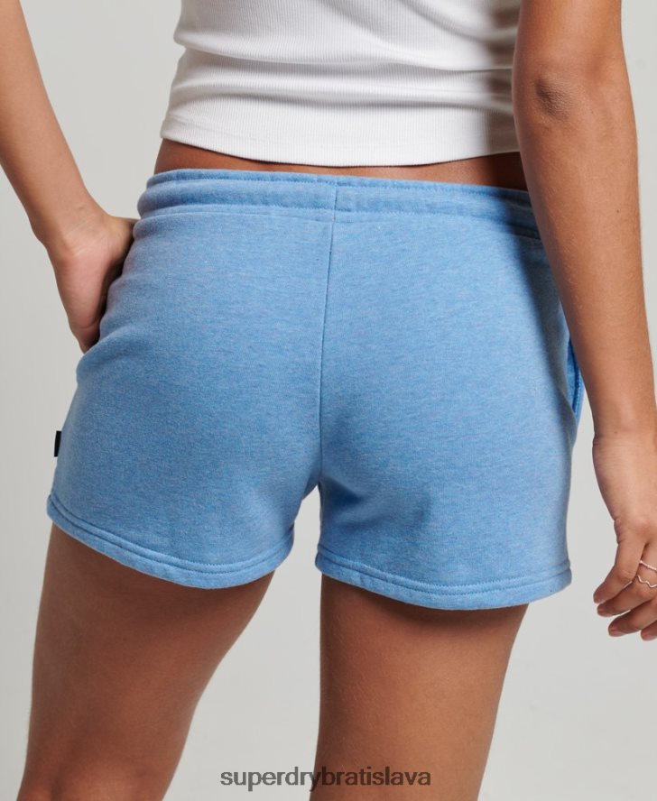 Superdry ženy džersejové šortky s vyšívaným vintage logom 6B4ZTR3113 oblečenie Modrá