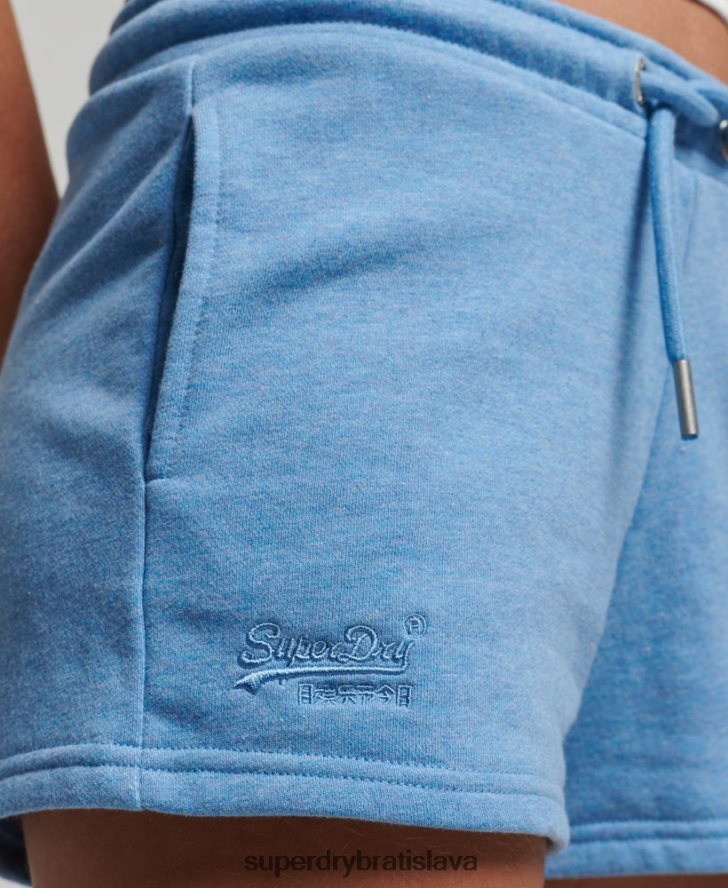 Superdry ženy džersejové šortky s vyšívaným vintage logom 6B4ZTR3113 oblečenie Modrá