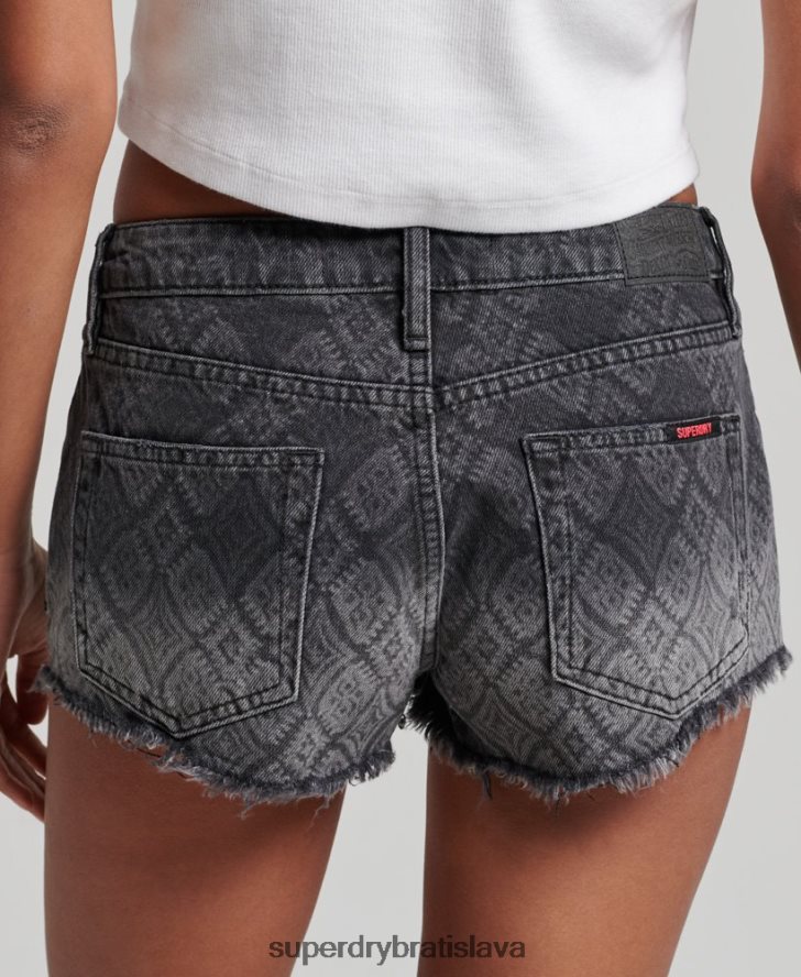 Superdry ženy džínsové horúce šortky 6B4ZTR3096 oblečenie čierna