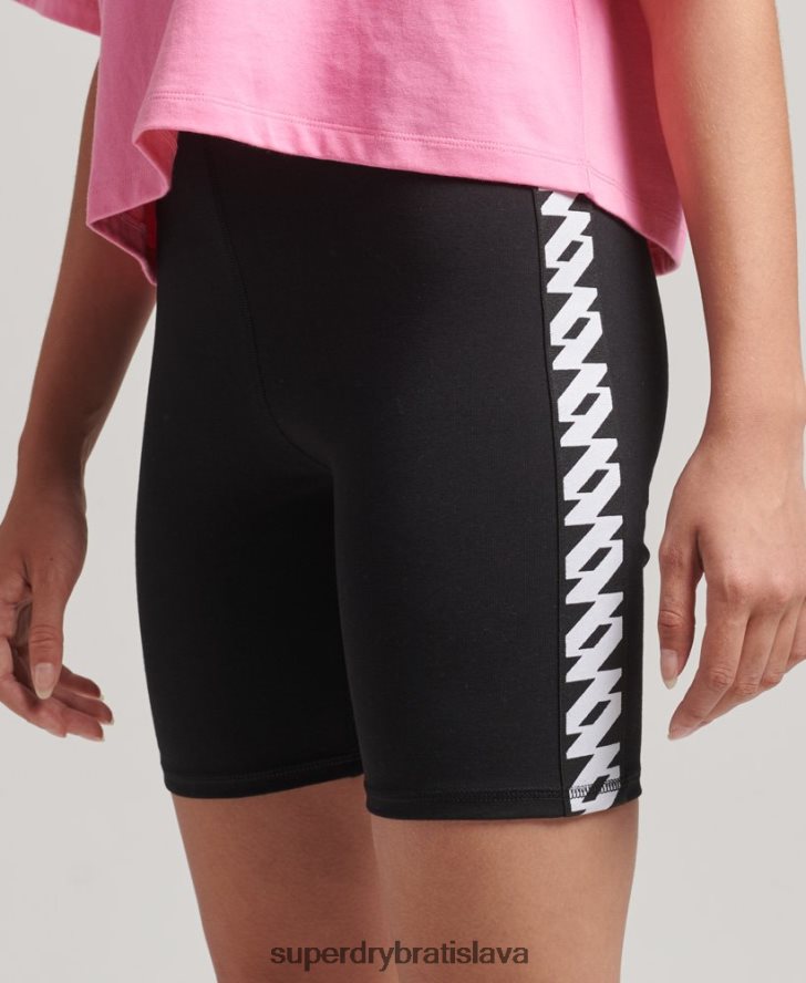 Superdry ženy elastické cyklo šortky s logom 6B4ZTR3123 oblečenie čierna
