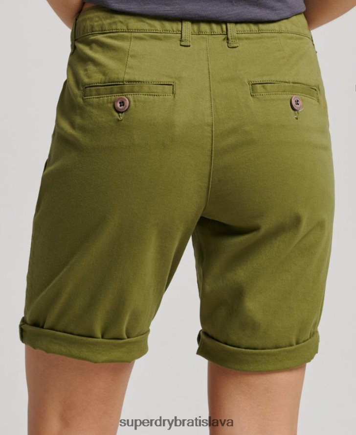 Superdry ženy mestské chino šortky 6B4ZTR3121 oblečenie zelená