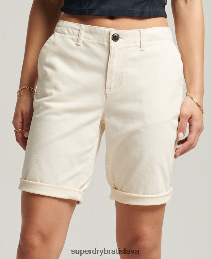 Superdry ženy mestské chino šortky 6B4ZTR3142 oblečenie krém