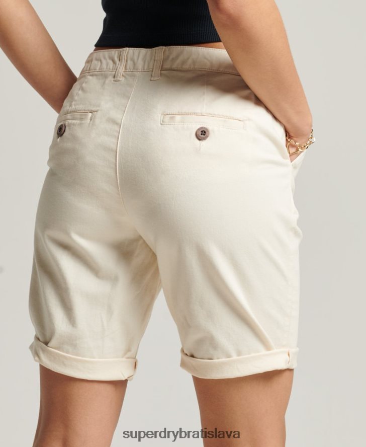 Superdry ženy mestské chino šortky 6B4ZTR3142 oblečenie krém