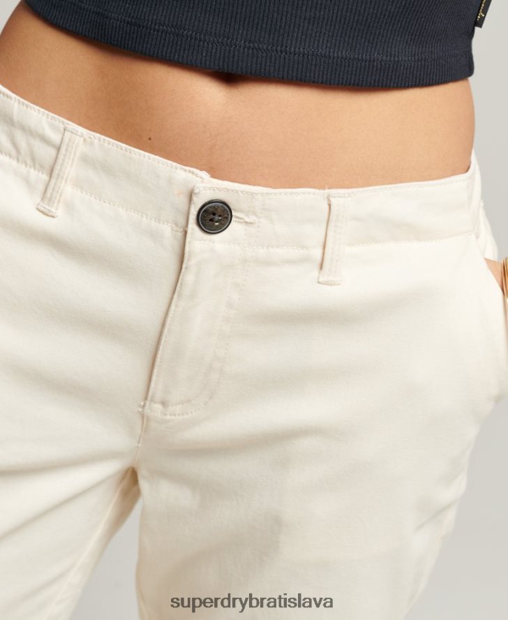 Superdry ženy mestské chino šortky 6B4ZTR3142 oblečenie krém