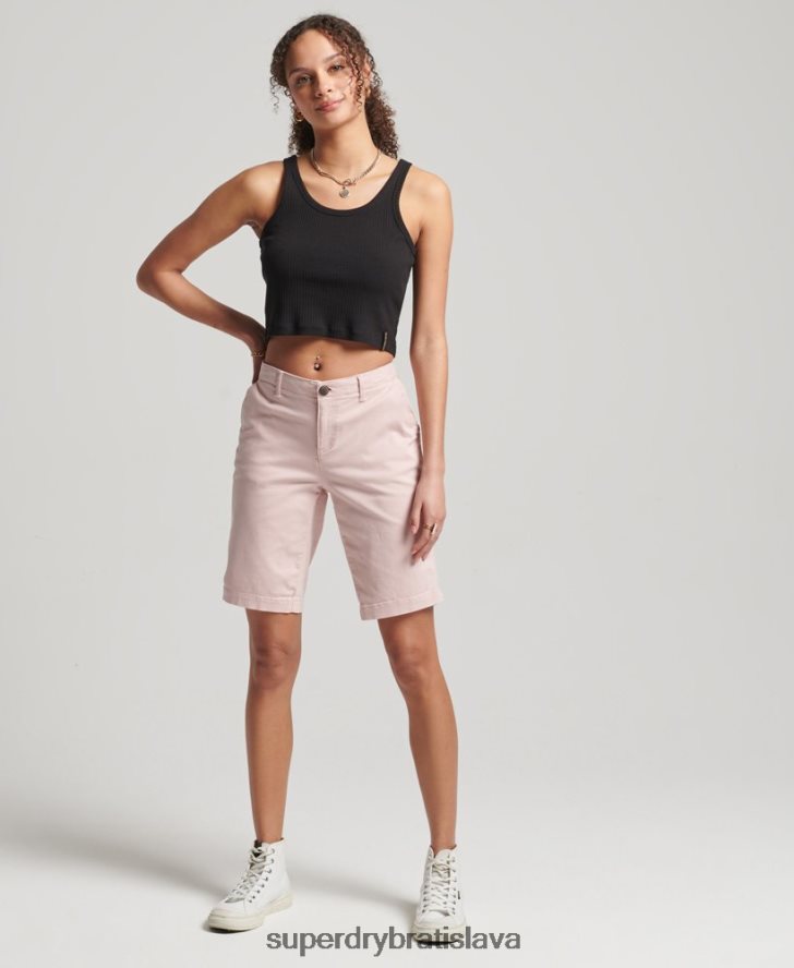 Superdry ženy mestské chino šortky 6B4ZTR3152 oblečenie Ružová
