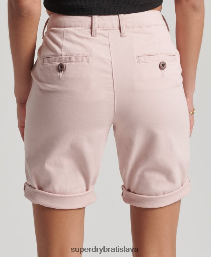 Superdry ženy mestské chino šortky 6B4ZTR3152 oblečenie Ružová